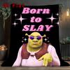 Pink Shrek 2D Flat Pattern Flannel Blanket High quality All Seasons Warmth and Comfort Perfect for Christmas Gifts.MMT0918375