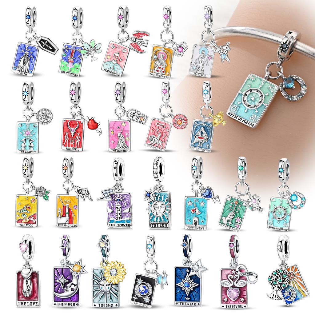Copper Metal Plated Classic Devil Death God Magic Upright Tarot Charm Bead Components Pendant Bead Components Designed For Women Compatible With