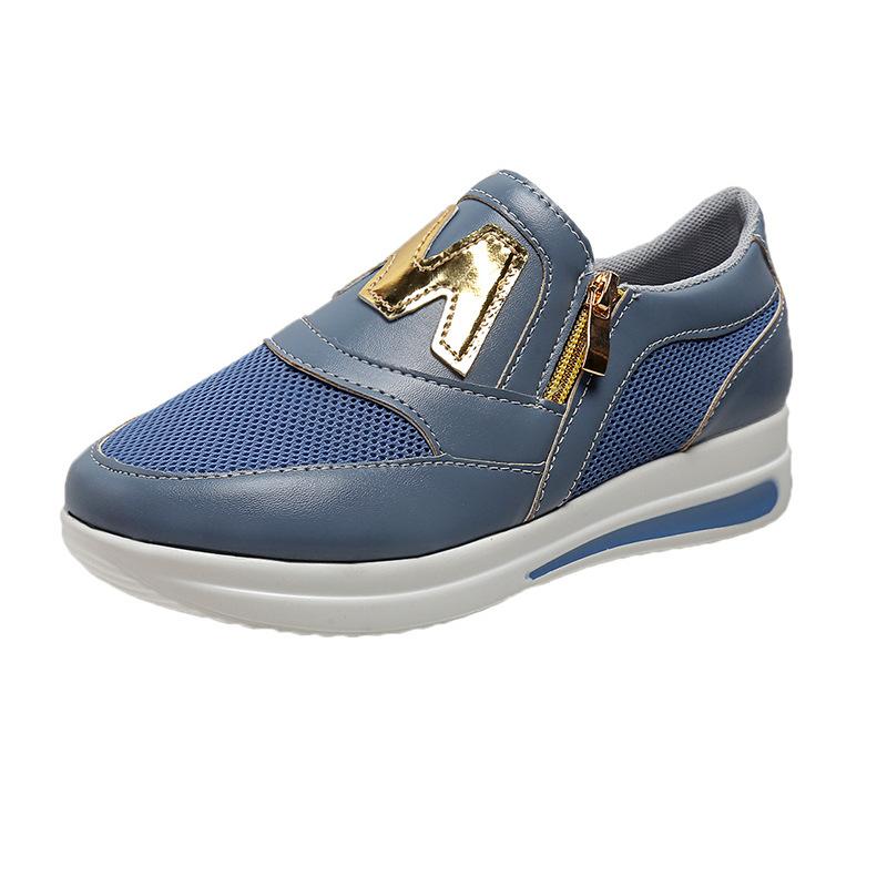 2023 nowe trampki damskie duże rozmiary gruba podeszwa boczny zamek błyskawiczny jednokolorowe obuwie trampki damskie