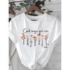 Womens Christian Floral Print Tee Round Neck Short Sleeve God Says You Are Slogan Casual Spring Summer Faith Inspired Top