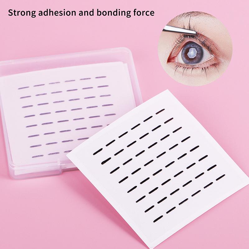 144/200Pcs False Eyelashes Glue Strips, Black Glue-Free Jelly Self-Adhesive Eyelashes Strips, False Eyelashes Makeup Tools