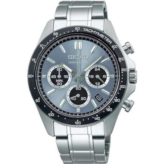 SEIKO 1 5 Second Chronograph Quartz Wristwatch Mens SBTR027 Blue Gray Metallic