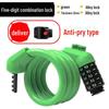 Universal Bike Lock: Anti-Theft Password Lock for Mountain Bikes & E-Bikes, Leather Ring, Portable Thick Cable Lock, Durable & Secure.
