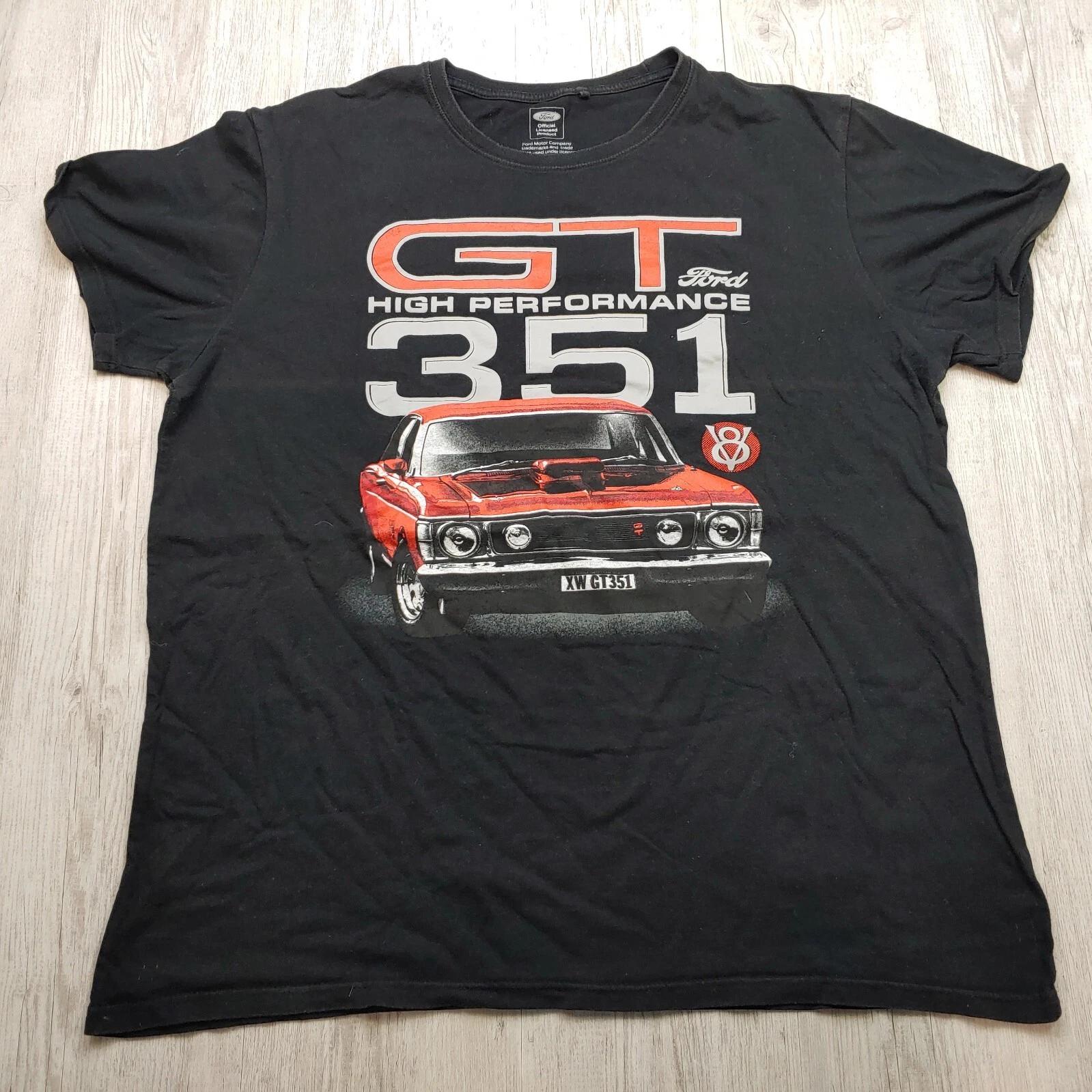 Ford GT High Performance 351 Graphic Tee Black 2XL Licensed Muscle Car Shirt Men L