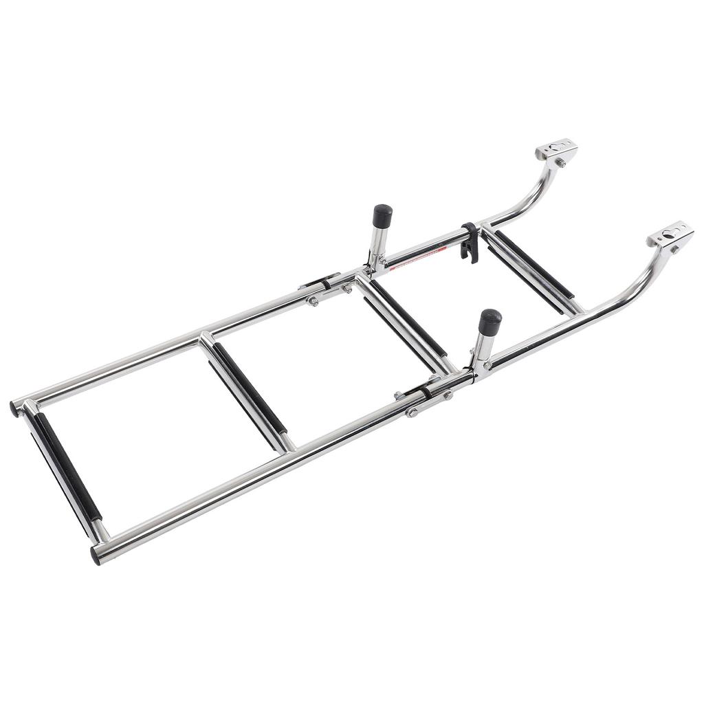 Boat Foldable 4 Steps Ladder Removable Adjustable Anti Slip 316 Stainless Steel Stern Mount for Pontoon Yachts