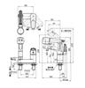 SANEI Spray Mixer Faucet for Hair 50cm No Rubber Two-Valve Washing, Shower/Straight Switch, Hose, Stopper, K37100-W