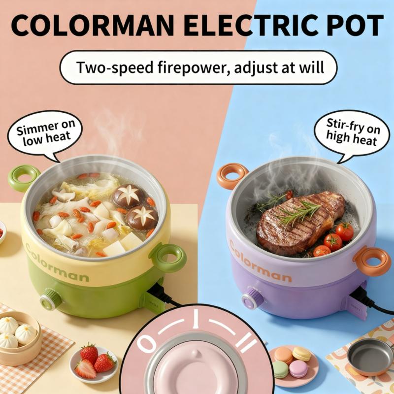 All-In-One Electric Cooker Multifunctional Non Stick Electric Hot Pot With Steamer Rice Cooker Fryer Pan For Home And Dormitory