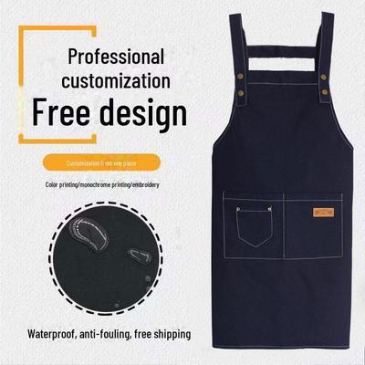 Unisex Canvas Apron: Stylish, Anti-Fouling, Wear-Resistant, Perfect for Kitchens & Restaurants, Custom Logo Printing Available