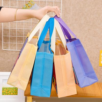 Dopamine Color Schoolbag Pattern Non-Woven Packaging Bag With Handle Candy Snack Food Book Clothes Storage Bag Student Supplies