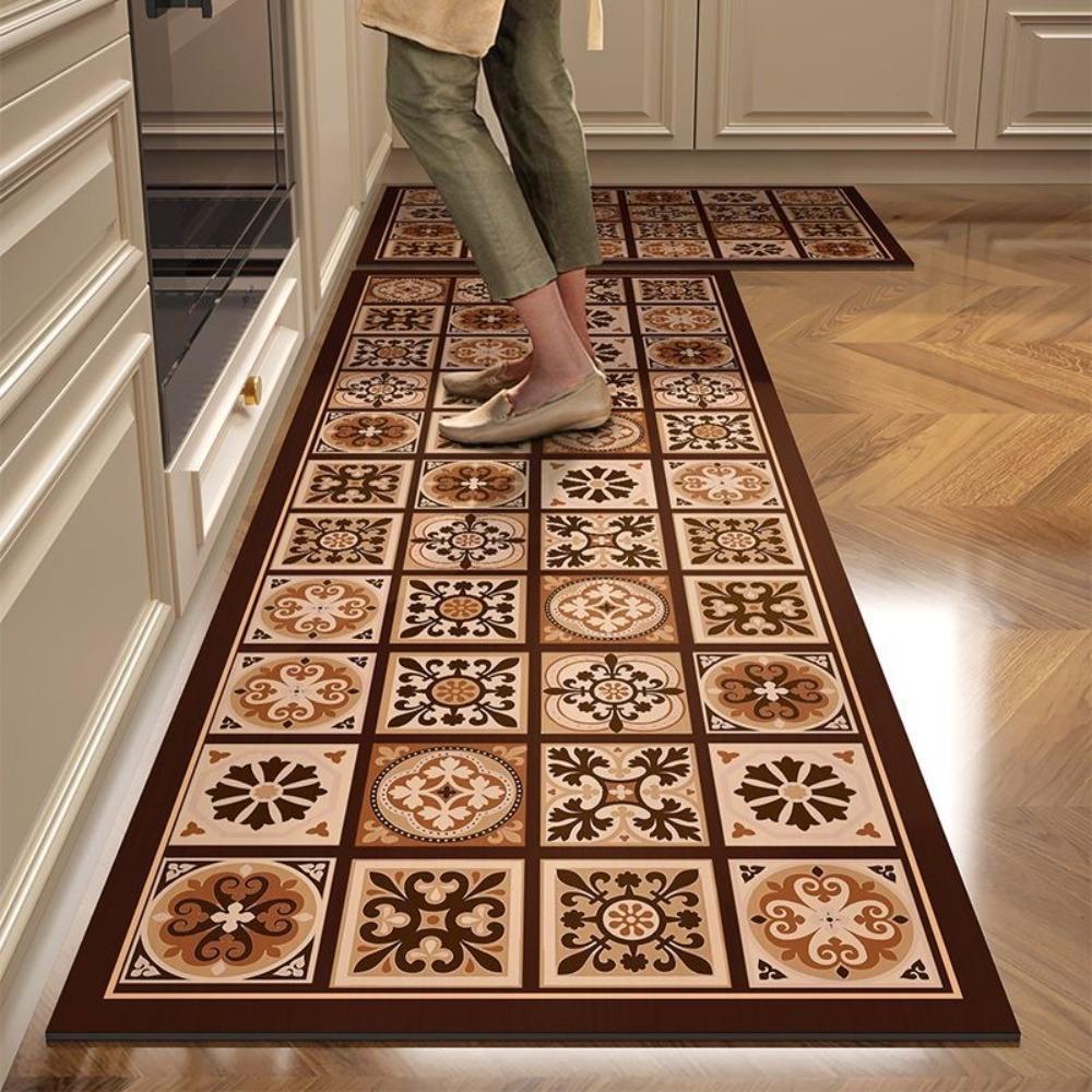 Retro Kitchen Floor Mat Quick-drying Floor Rug High Quality Doormat Household