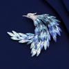 Light Luxury Gradual Change Color Crystal Phoenix Brooch High-end Women's Exquisite Fashion Temperament Suit Corsage Pin Accessories Gift