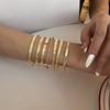 7 Stück/Set Klobige Metall-Design-Armbänder Vielseitige Herz-Prints Armbänder Streetwear-Stil