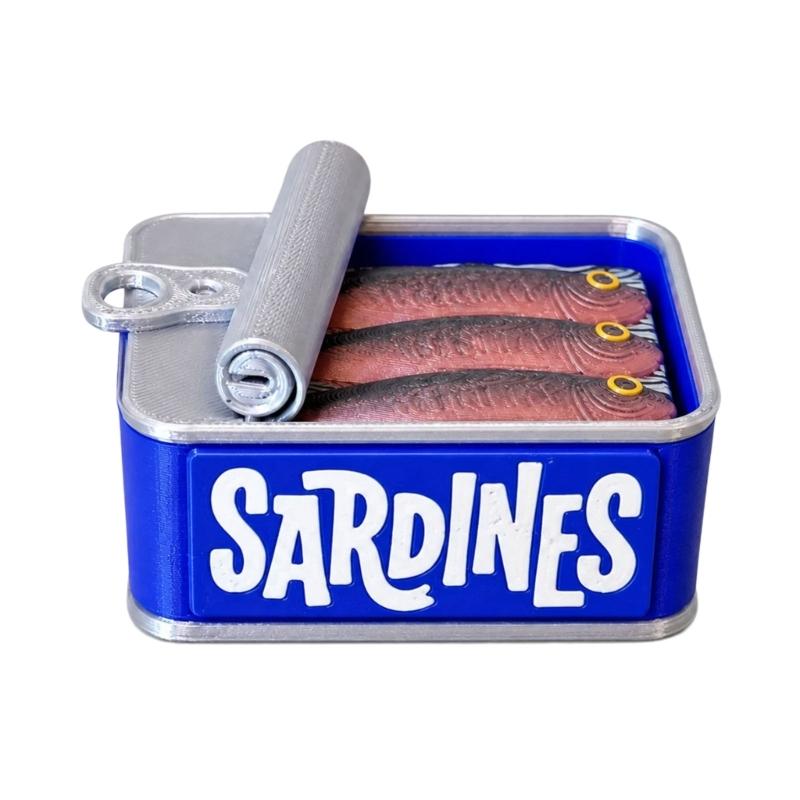 Mini Sardine Tin Fidgety Clicking Toy, Novelty Press‑to‑Clicking Anxiety Relief Toy, Portable Backpack Keychain Pendant for Daily Play