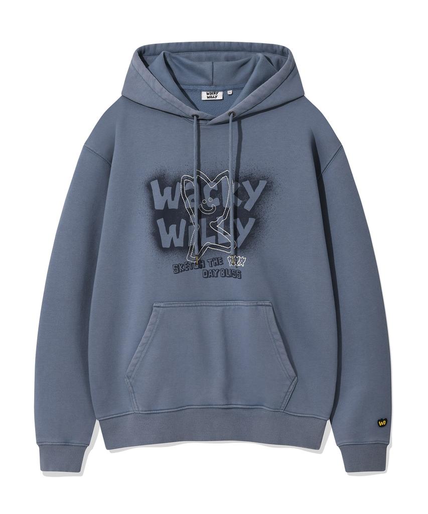Kiki Pigment Graphic Hoodie Sweat Blue