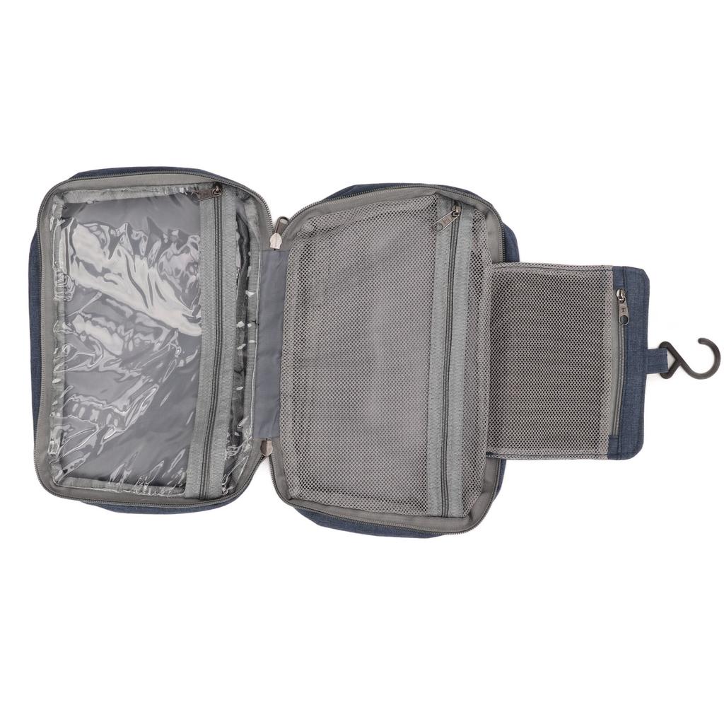 Reise Hängende Kulturtasche Reise Kosmetiktasche Gefaltet Hängender Kulturbeutel Waschorganizer Beutel für Männer Frauen Dunkelblau