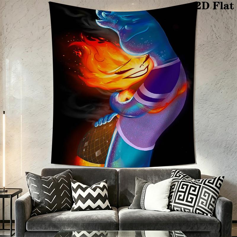 Vivid Fire and Water Pattern Home Decor Tapestry, Wall Hanging, Decorative RV Wall Cloth.SGT0917474