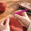 TPR Soft Grip Knitting Needle Set Aluminium Alloy Handle Crochet Hook Kit  For Beginners