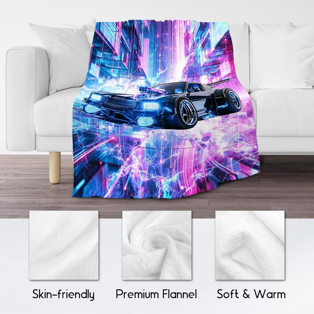 Neon Monster Truck Wandteppich Cyberpunk Stadt Kunst Elektrischer Blitz Urbanes Wandbehang Garage Dekoration Futuristisches Fahrzeug Schlafzimmer Kunst