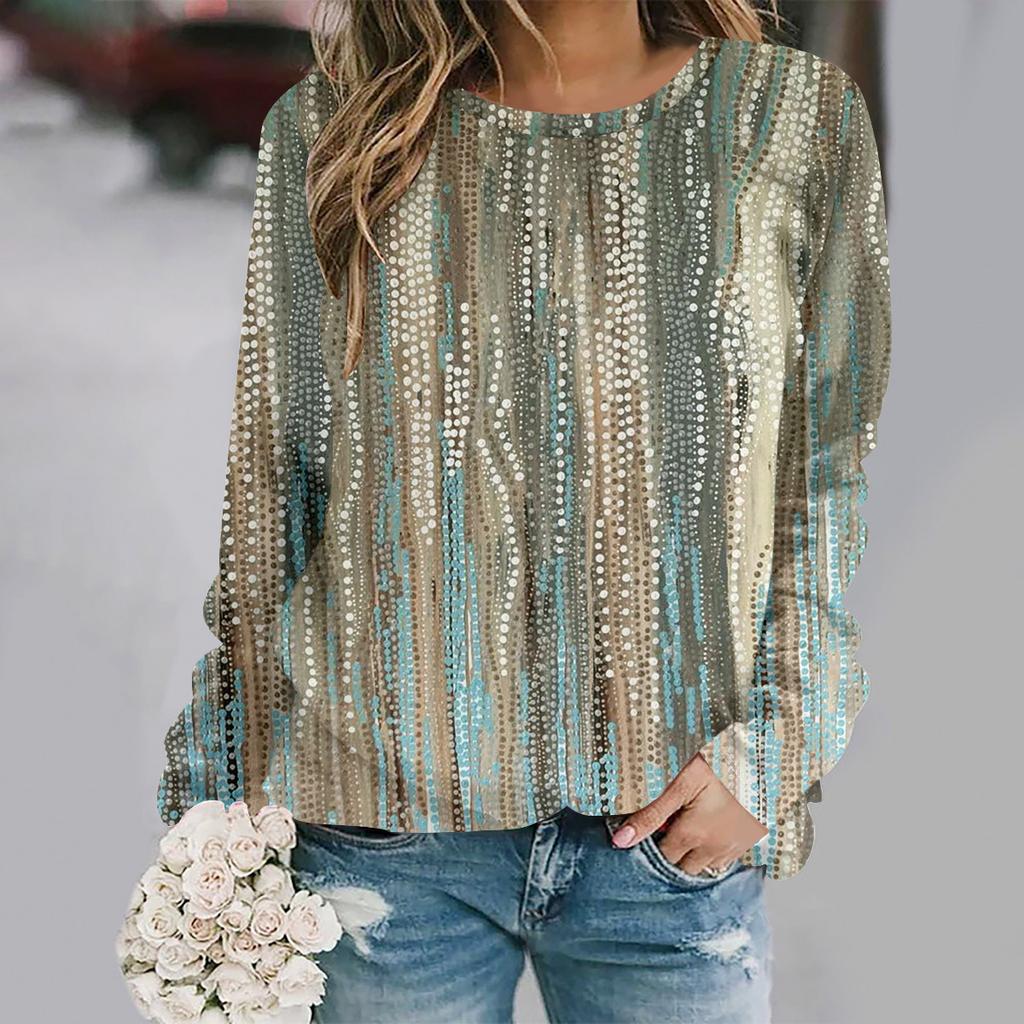 Herbst und Winter neue Mode Rundhals Langarm bedruckt elegant lässig locker Hoodie