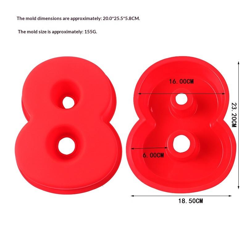 1 Stück 10 Zoll Zahlen Backformen Große Silikon 3D Zahlenkuchenformen DIY Backformen Zahlenform 0-9 Für Geburtstag