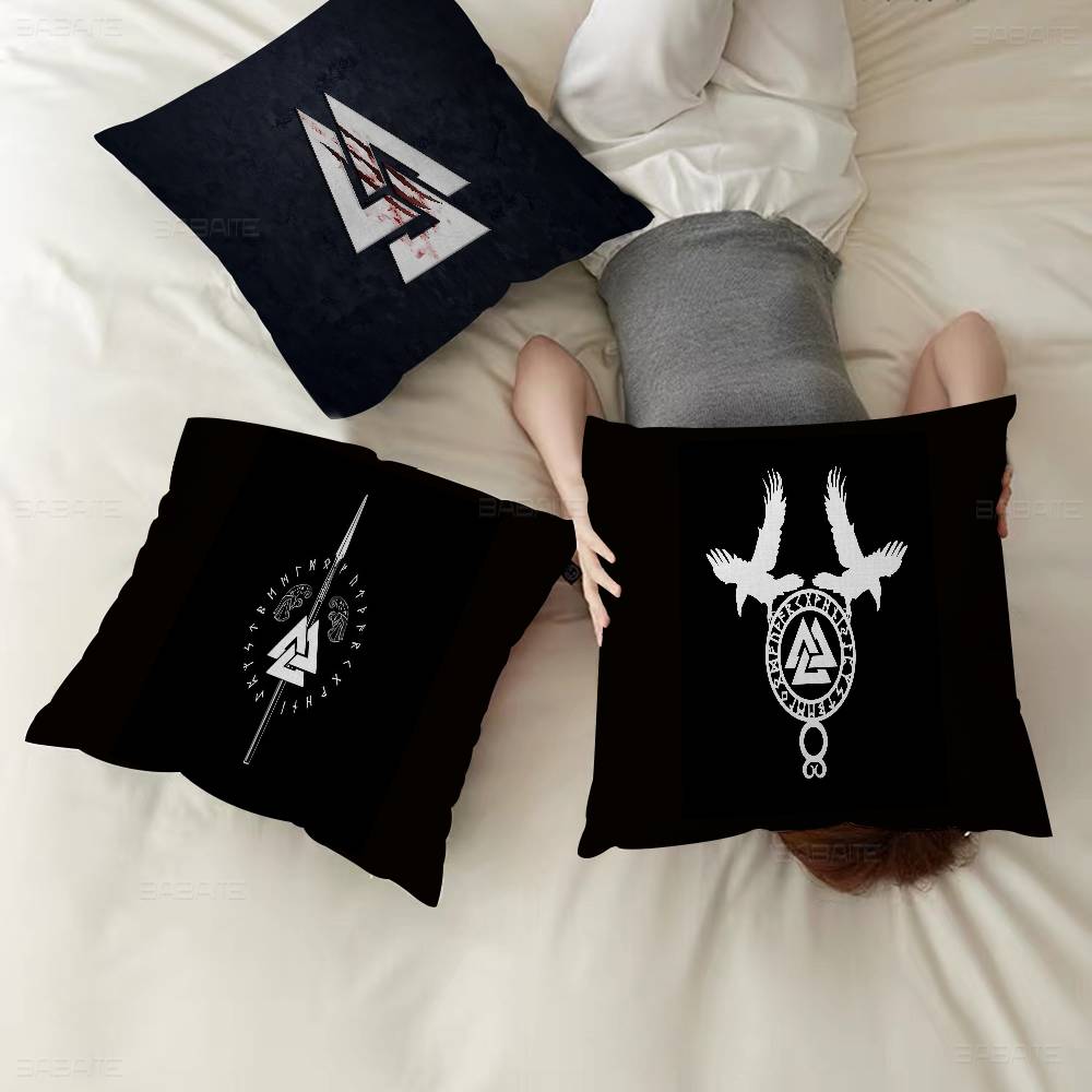 V-Valhalla V-Valknut Pillow Cover Design cushion Cover decor Holiday Decorati