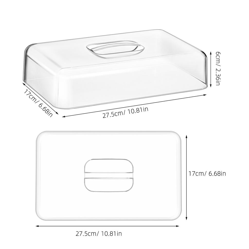Clear Acrylic Rectangular Food Covers Transparent Dome Lid for Cake Bread Dessert Snack Display Cookie Display Stand Covers