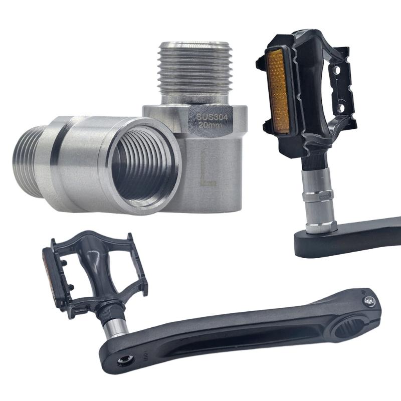 1Pair Bicycles Pedals Adapter Stainless Steels Bicycles Pedals Extender Bike Pedals Extenders Adapters Easy To Install