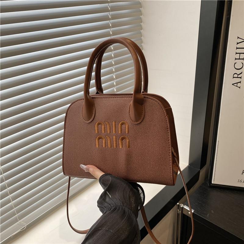 

New popular tote bag trendy shoulder handbag fashionable versatile large capacity messenger bag women коричневий