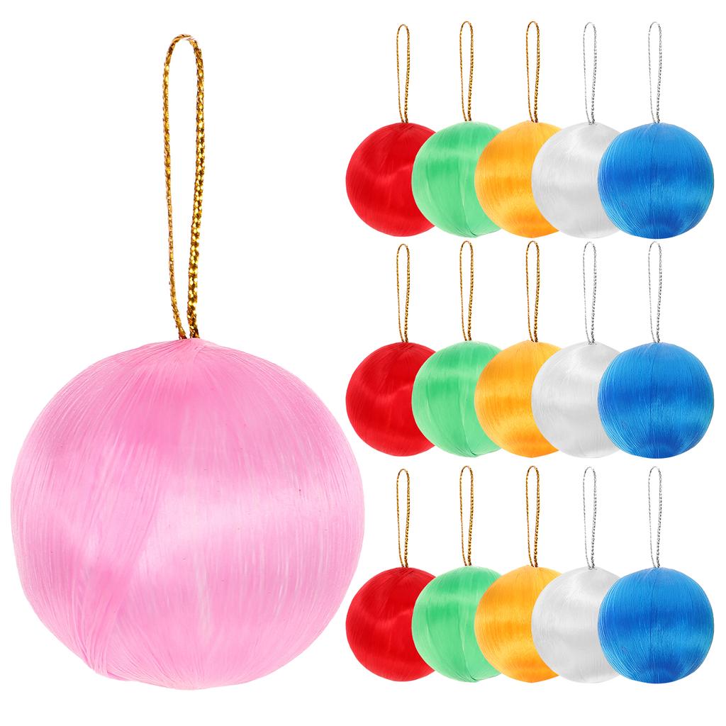 30Pcs Reusable Christmas Tree Decorations Snowball Pendant Silk Ball Holiday Ornament for Office Home Party Setup