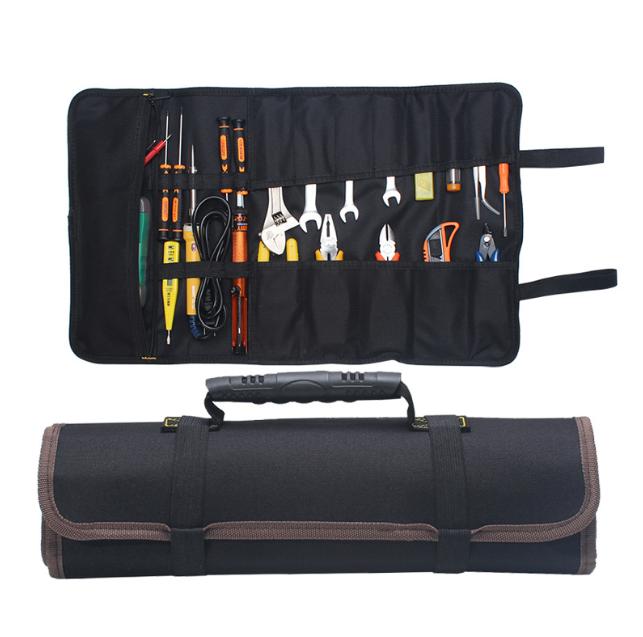 

Рулонний набір інструментів, Сумка електрика, Сумка для зберігання, Багатофункціональний рулон One Size кавовий