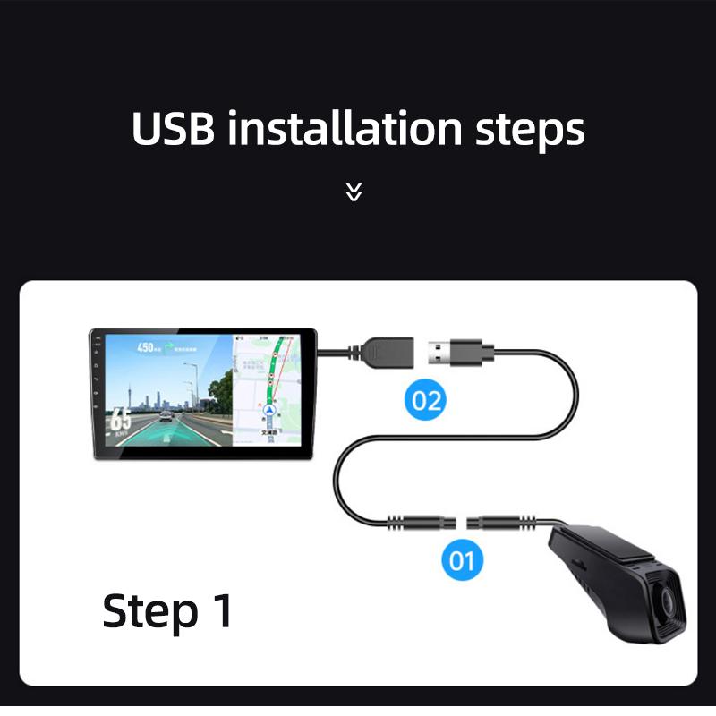USB Full HD 1080P Dash Cam ADAS Car DVR Dashcam DVRs Video USB TF Card 32G 64G Auto Recorder for Android Player DVD