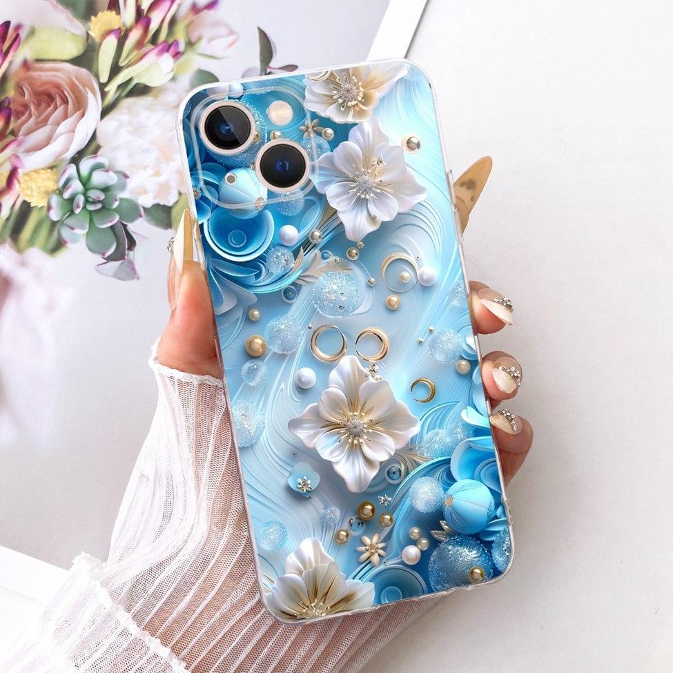 Transparent For iPhone 13 Case Cover Cute Cat Fashion Butterfly Funny Painted Casing A2633 A2482 A2631 A2634 A2635