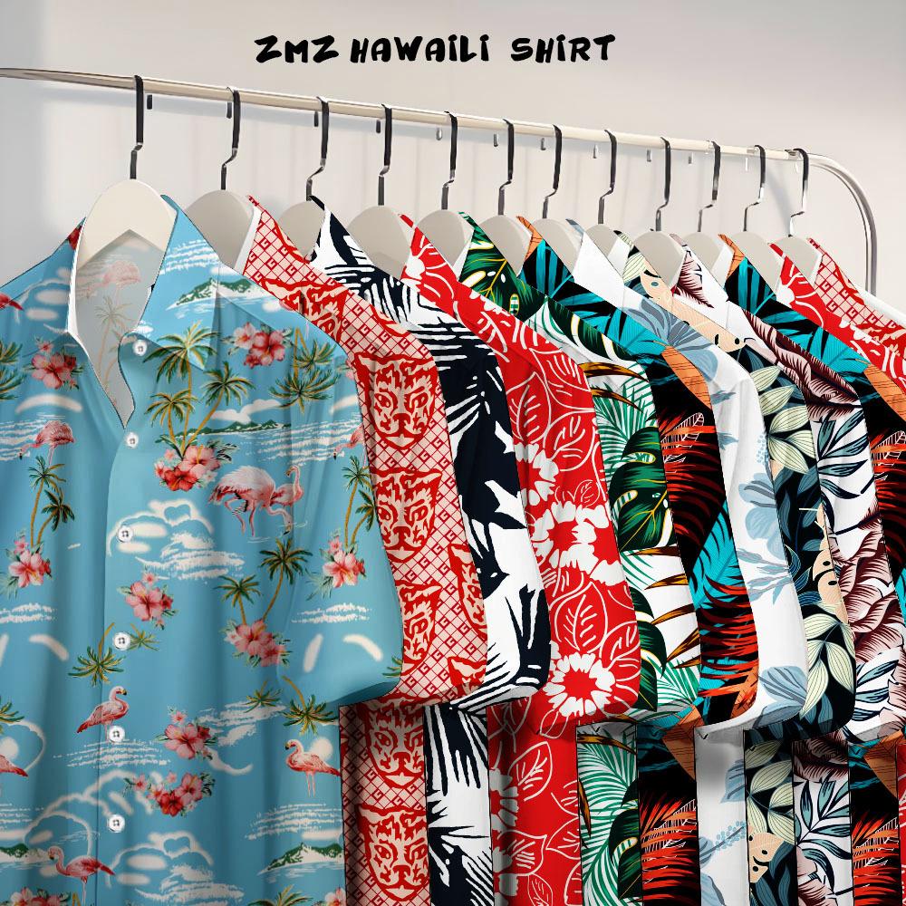 Drape Short-Sleeved Flower Shirt Men'S Retro Loose Full-Print Hawaiian Shirt Summer Casual Versatile Vacation Jacket