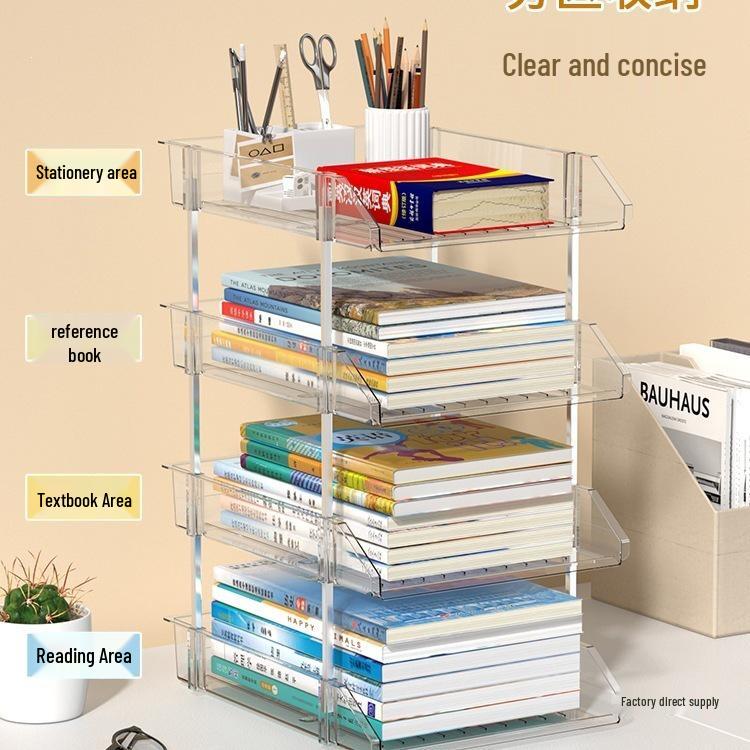 Acrylic Desktop Bookshelf for Students and Office