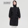 SNOWFLYING Women's Fox Fur Collar Mid-length Down Jacket