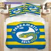 Parramatta Eels Pattern Bedding Quilt Set Quilt Cover Pillowcase Home Decoration Birthday Gift (1 * duvet cover + 2 * pillowcase, without core)