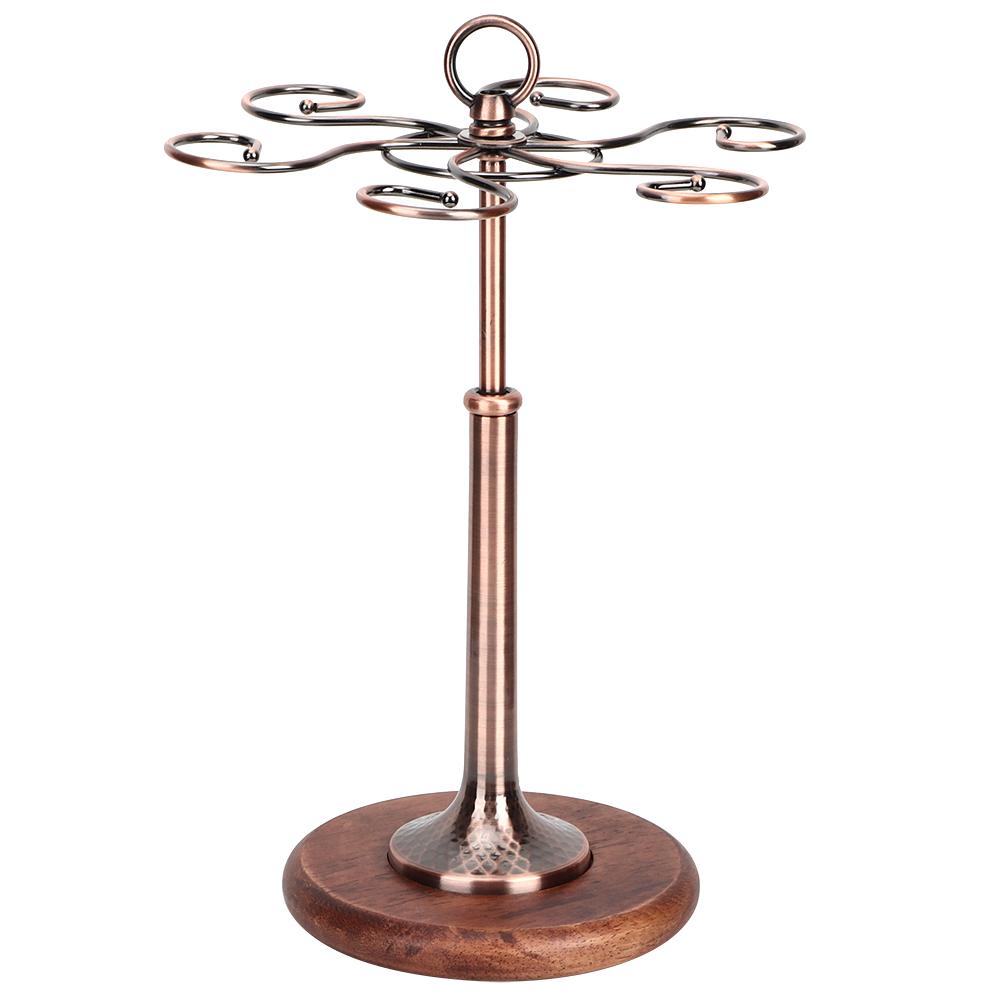 Desktop Iron 6 Bottles Wine Cup Rack Glass Holder Display Shelf Organizer DecorationBronze