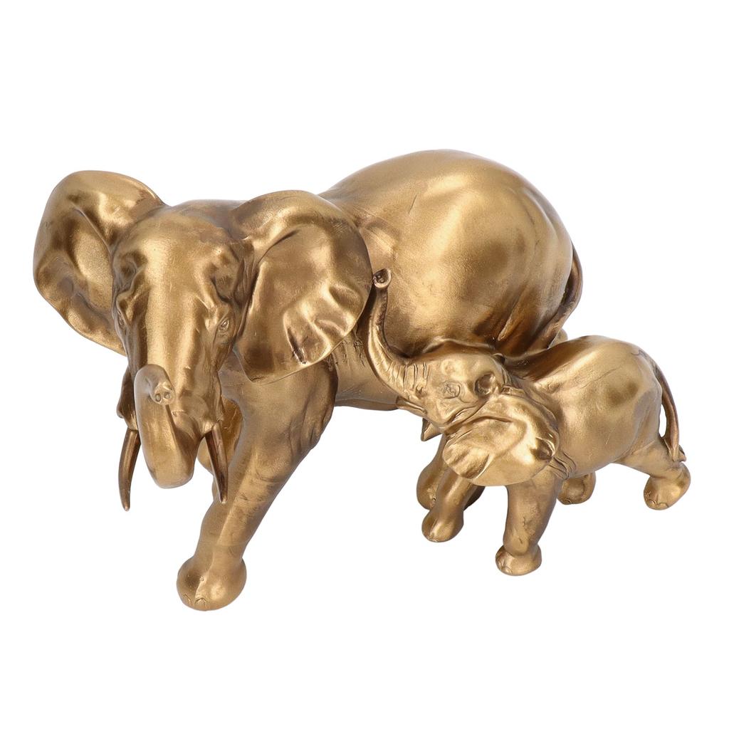 Elephant Mother Baby Figurines Antique Finish Fine Craftsmanship Elephant Statue Decoration Gift for Office Home