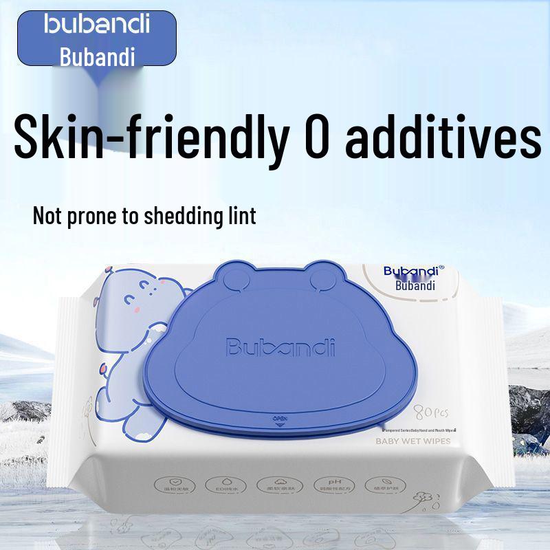 Bubbandi Pearl Texture Baby Hand & Mouth Wet Wipes - 80 Sheets, Large Pack