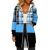 Women's Fashionable Printed  Long Sleeved Drawstring Hooded Zipper Pocket Long Casual Sweatshirt Jacket