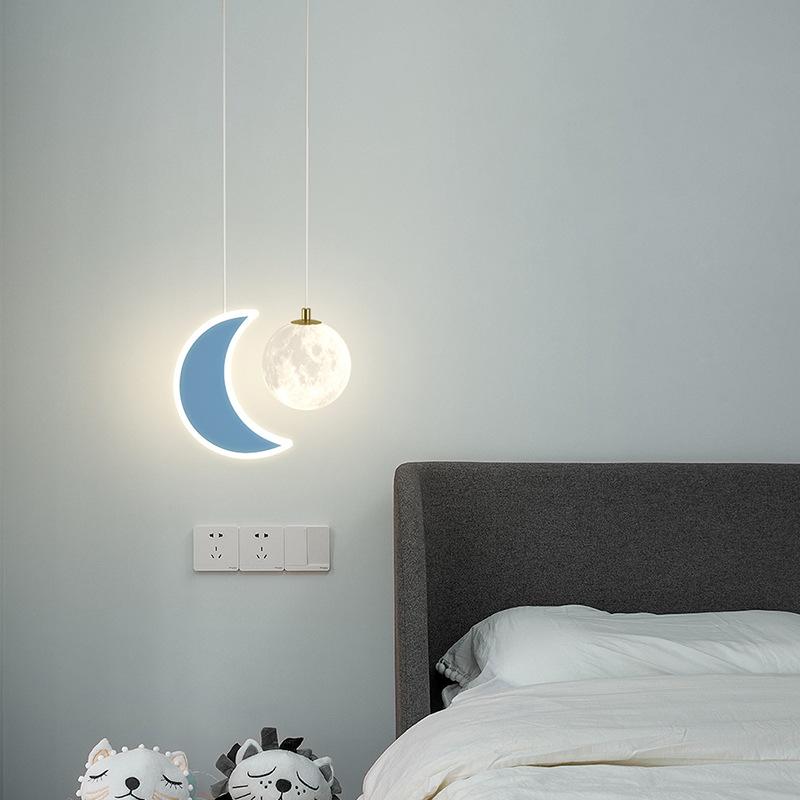 Creative Children's Pendant Lamp for Bedroom Bedside Plane Star Cloud Moon Kids Baby Hanging Lights Home Decoration