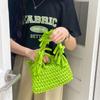 Yogodlns Fashion Solid Color Women's Knitted Small Handbag Woven Luxury Design Tassel Shoulder Bag Wrist Bag