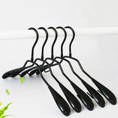 5pcs Metal Dip Plastic Clothes Hanger Pants Clip Wide Shoulder Adult Non-slip Seamless Drying Rack Wardrobe Storage Space Saving