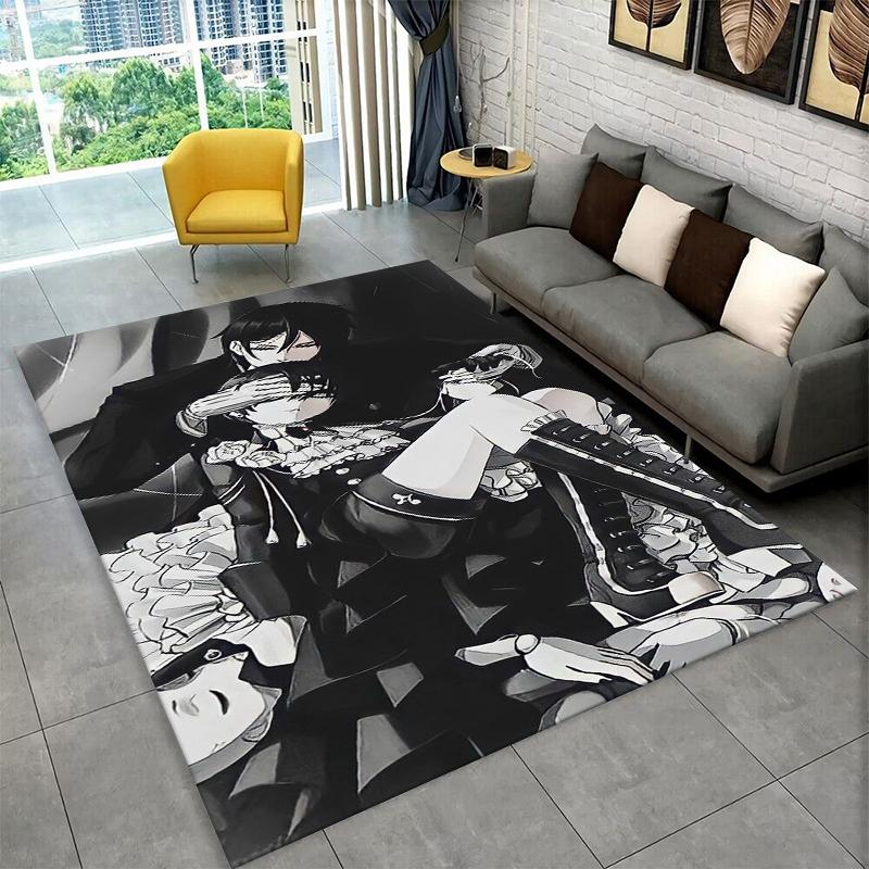 Black Butler Cartoon Anime Carpet Rug for Playroom Bedroom Living Room Sofa Home Decor,kid Game Area Rug Non-slip Floor Mat