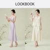 Women's Summer Satin V-Neck Long Camisole Slip Dress