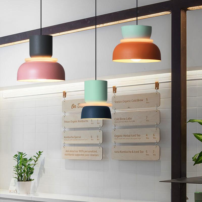 Modern Minimalist Macaron Pendant Light Led Hanging Living Room Study Bar Dining Room Bedside Bedroom Indoor Lighting Decor Lamp
