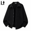 :CHOCOOLATE American-style Dragon Scale Texture Long-Sleeved Casual Shirt