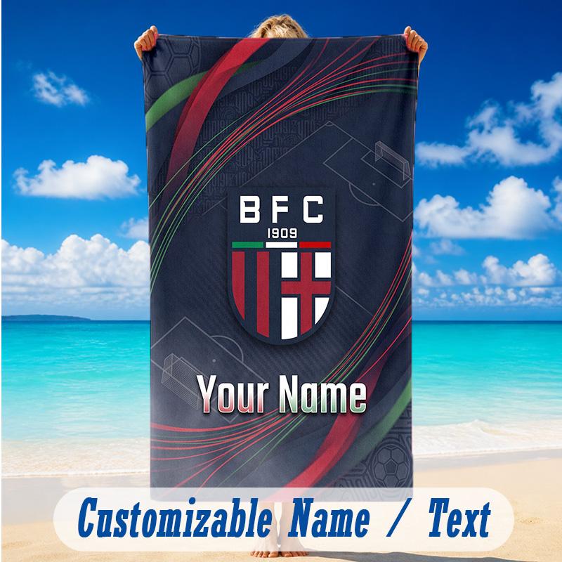 Beach Towel Custom Name Text, Quick Dry Large Towel For Beach HomeBologna FC
