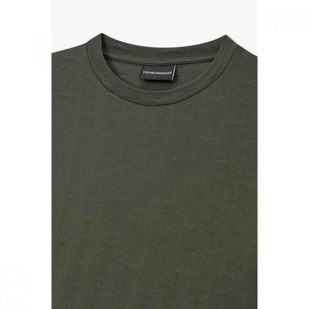 Emporio Armani 26 S S Men S CoTTon T ShirT wiTh repeaTed Eagle Logo A516126023 