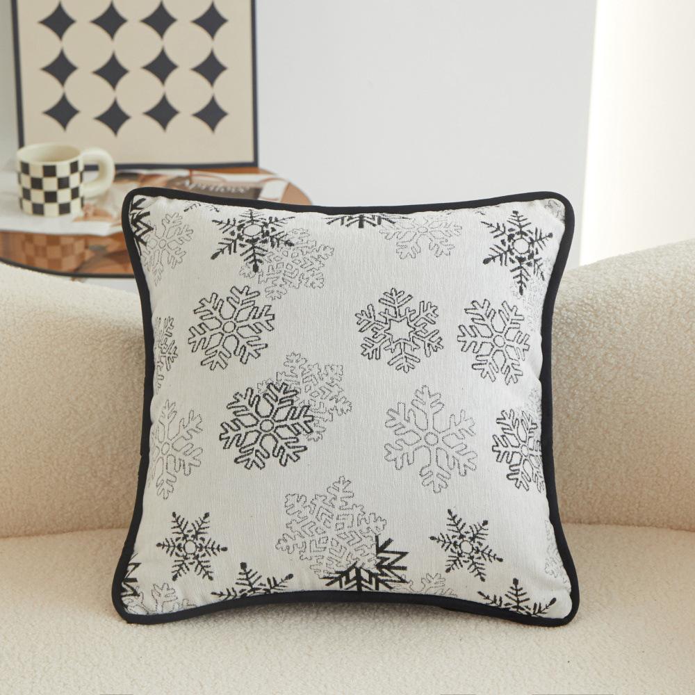 45X45Cm New Luxury Chenille Cushion Cover Nordic Black White Modern Abstract Geometry Patterns Sofa Office Pillowcase Home Decor